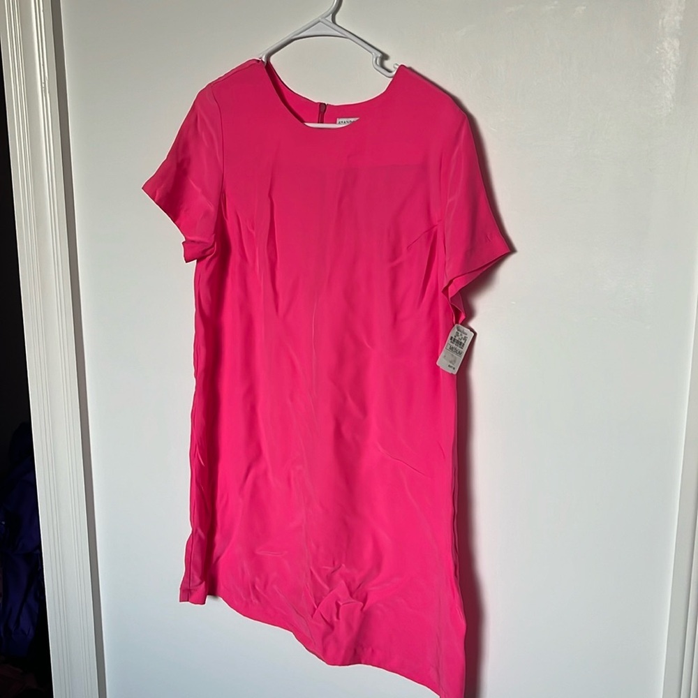 Amanda Uprichard Pink Short Sleeve Shift Dress, NWT